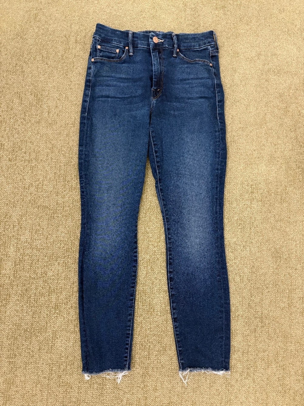 MOTHER The Looker Ankle Fray Jeans Yakkity Yak Size 28